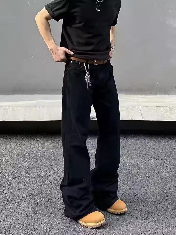 Japanese Brand Stacked Denim - Wide Leg Streetwear Relaxed Fit Size US 32 / EU 48 - 3 Thumbnail