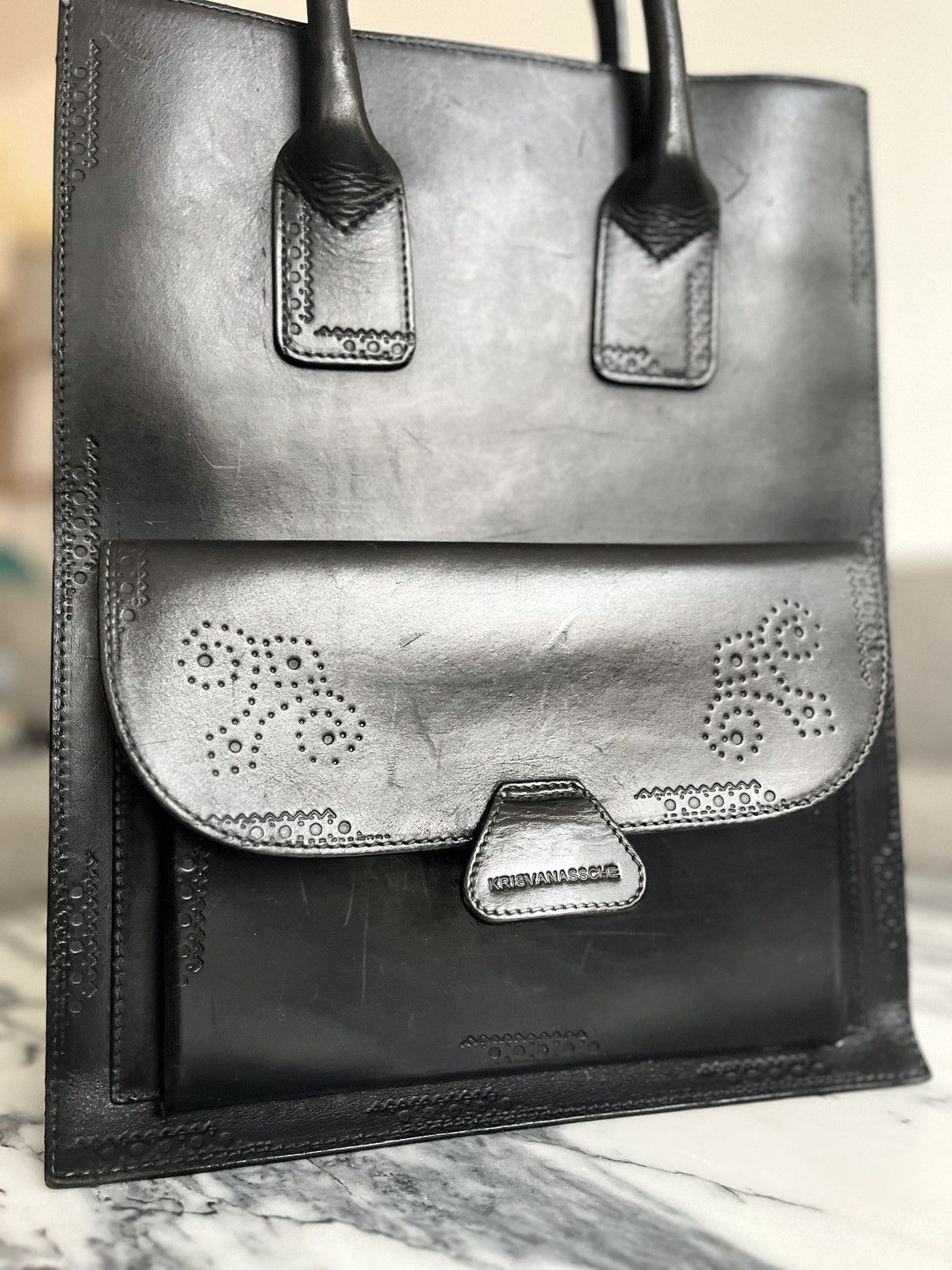 Kris Van Assche KRISVANASSCHE Archive Leather Tote Bag Size ONE SIZE - 2 Thumbnail