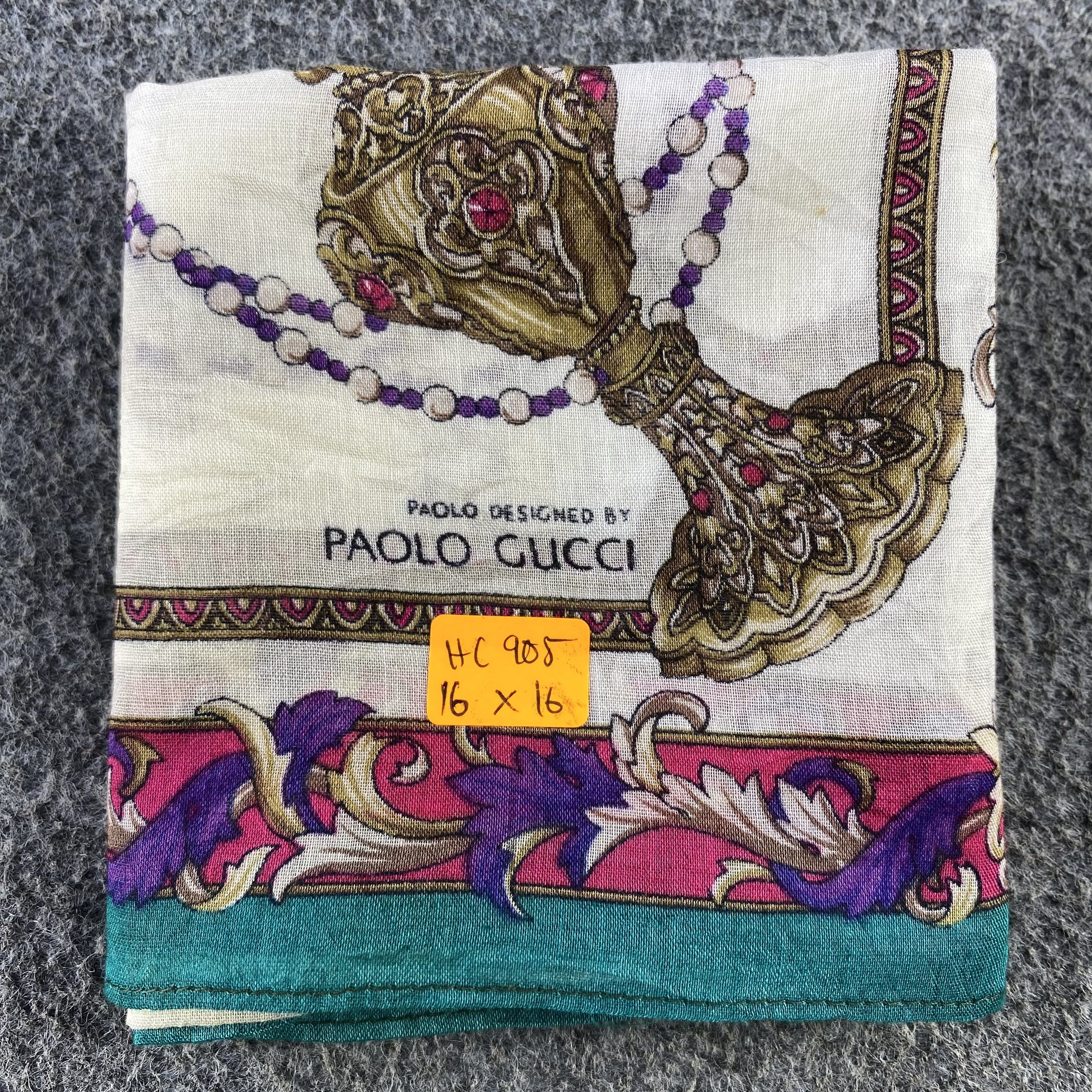 Paolo Gucci × Vintage Paolo Gucci Handkerchief/Neckerchief/Bandana HC905 Size ONE SIZE - 6 Thumbnail