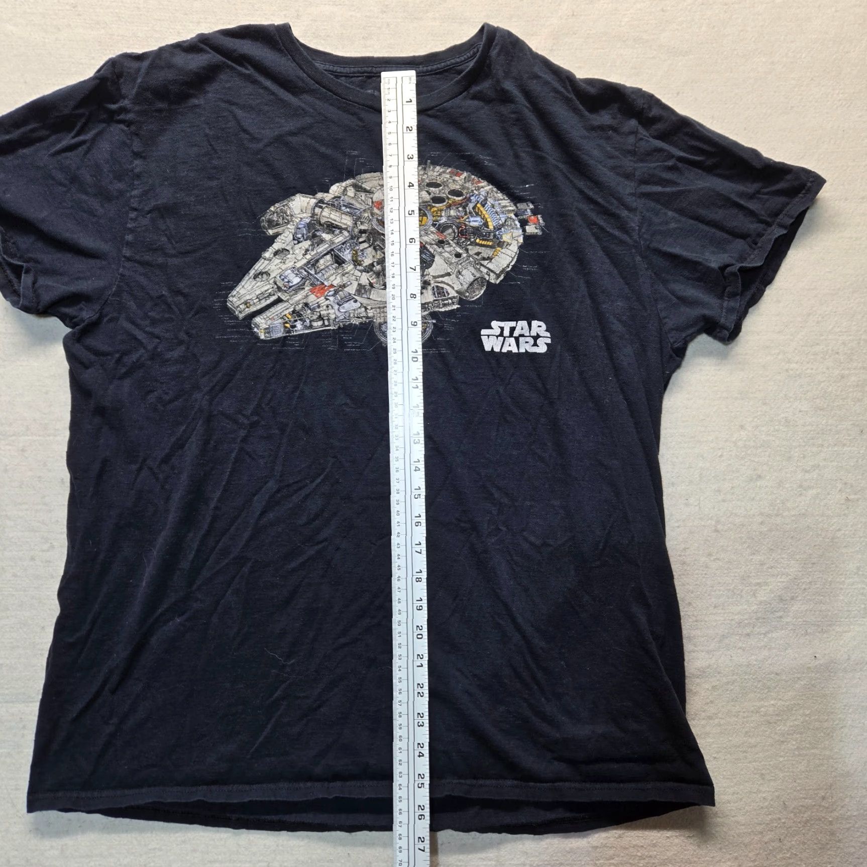 Star Wars Star Wars Shirt Adult XL Black T-Shirt Millennium Falcon Hans Solo Crew Neck Short Sleeve Cotton Graphic Regular Mens XL Size US XL / EU 56 / 4 - 6 Thumbnail