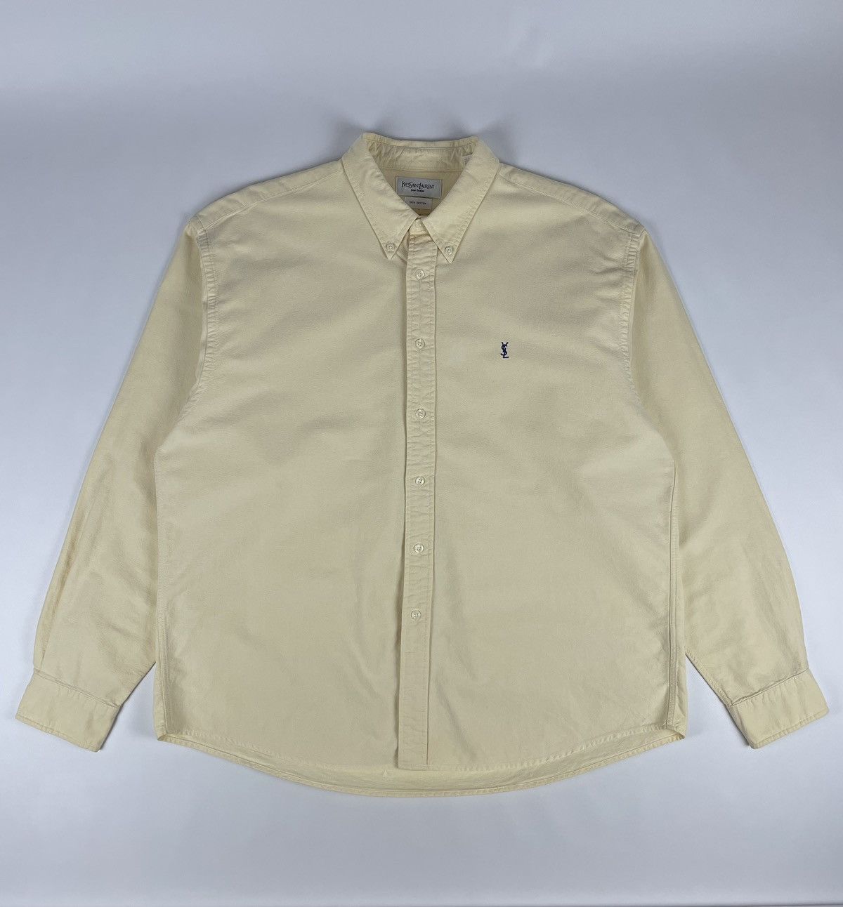 Yves Saint Laurent Vintage Yves Saint Lauren YSL cotton Shirt Button up Size US XL / EU 56 / 4 - 1 Thumbnail