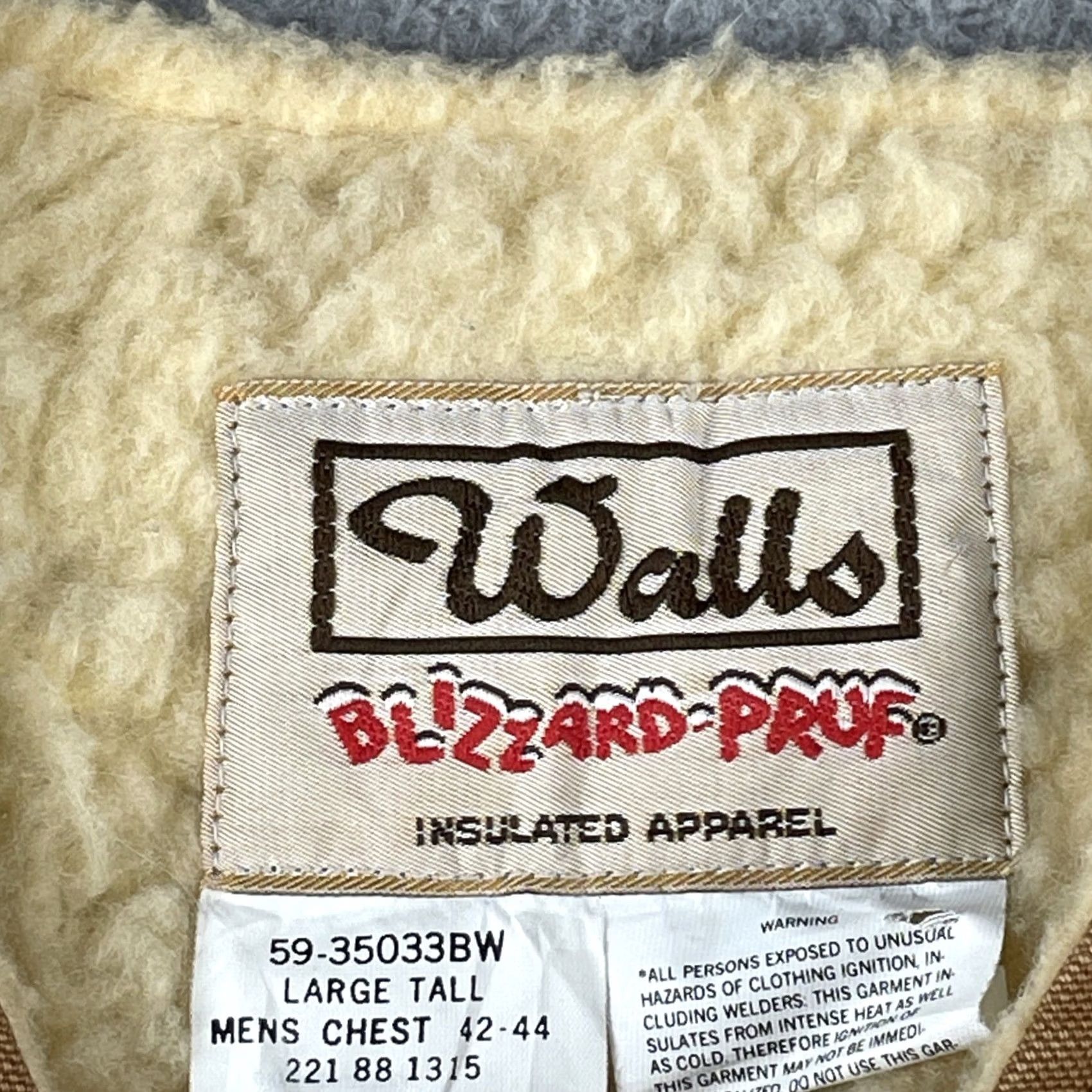 Walls VINTAGE Walls Blizzard Pruf Workwear Vest Mens L Brown Fleece Lined USA 90s Size US L / EU 52-54 / 3 - 4 Thumbnail