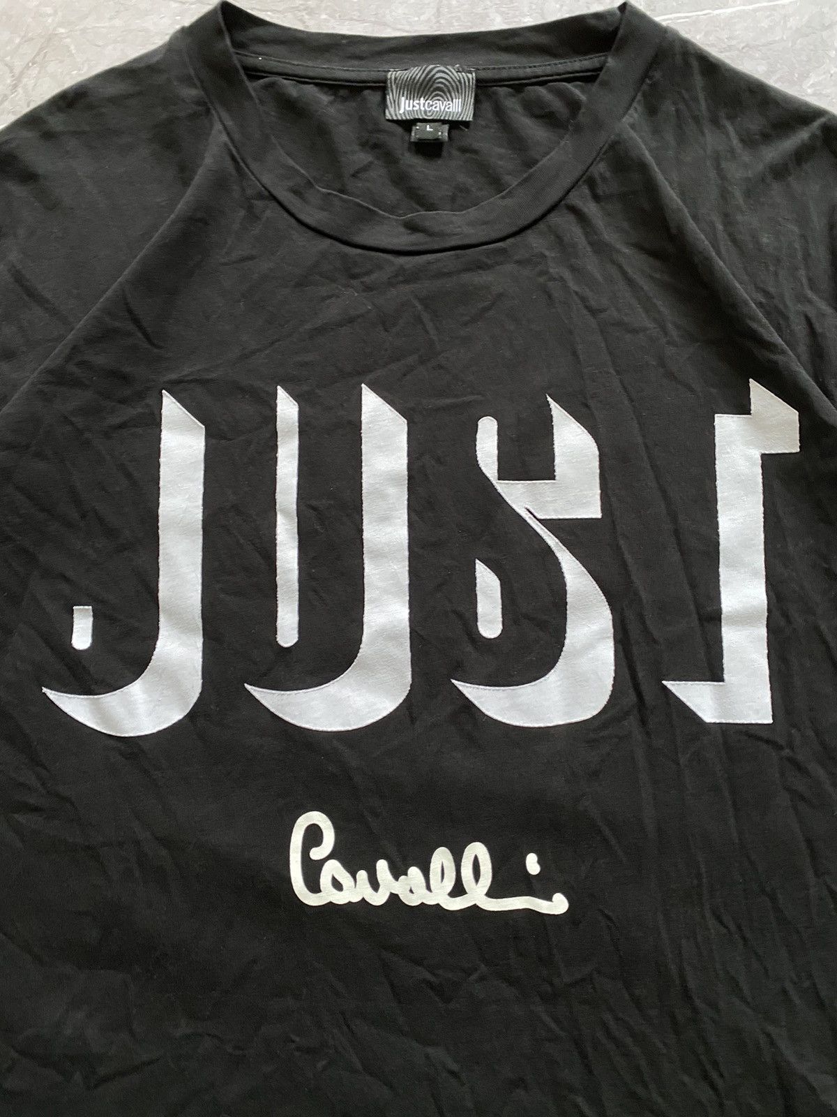 Just Cavalli × Roberto Cavalli Just Cavalli Big Centre Logo Luxury Short Sleeve Tee Shirt Size US L / EU 52-54 / 3 - 4 Thumbnail