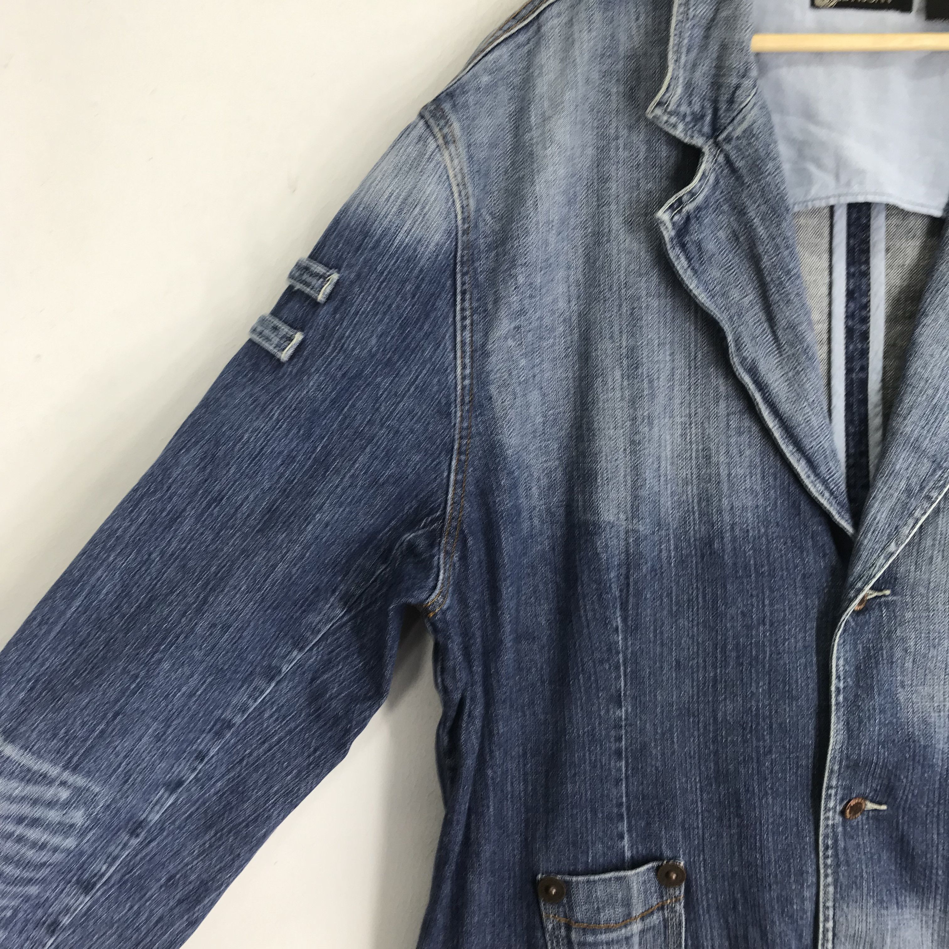 Sean John × Vintage Vintage 90s Sean John Denim Workers Jacket Stone Wash Blue Size US L / EU 52-54 / 3 - 5 Thumbnail
