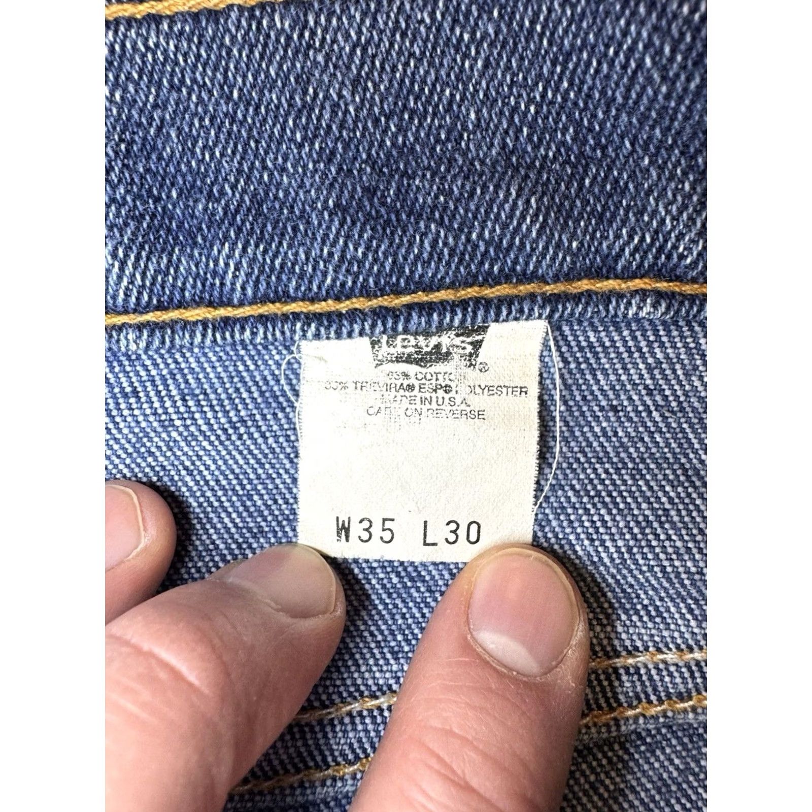 Levi's Levi’s 530 Orange Tab Pleated Jeans Blue Denim 34x26 Vintage 90s Mens Jeans Straight Regular Blue Den im 90s Size US 34 / EU 50 - 3 Thumbnail