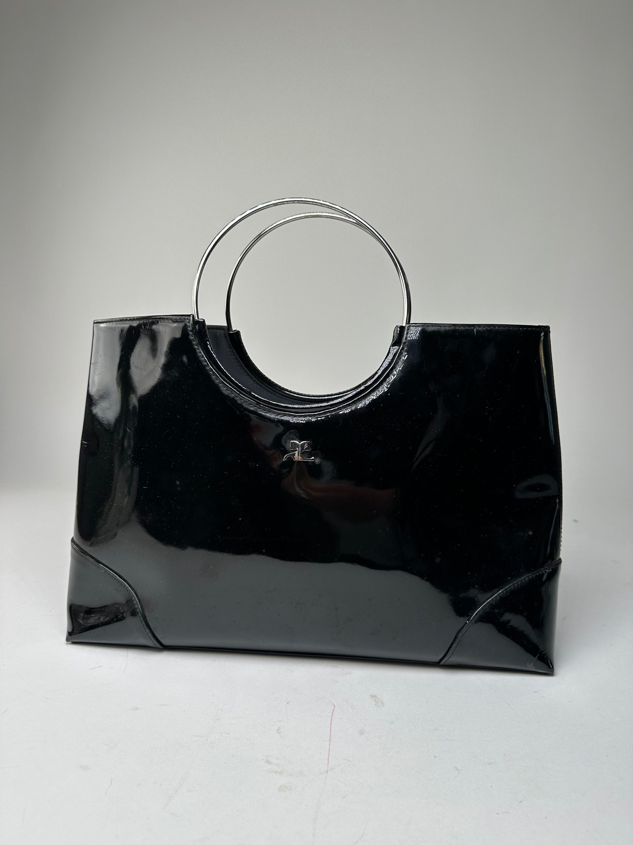 Courreges Vintage Courrèges Paris Patent Leather Tote Bag Black Size ONE SIZE - 1 Thumbnail