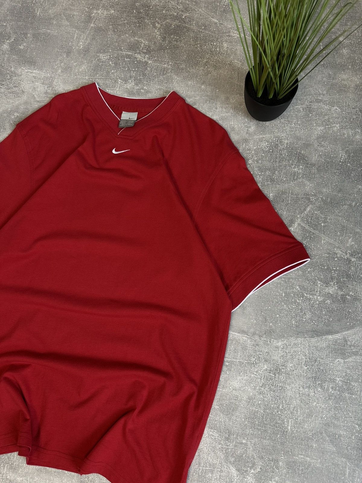 Nike Y2K Nike Red Micro Swoosh Tee – Minimal Vibe Size US XL / EU 56 / 4 - 2 Thumbnail