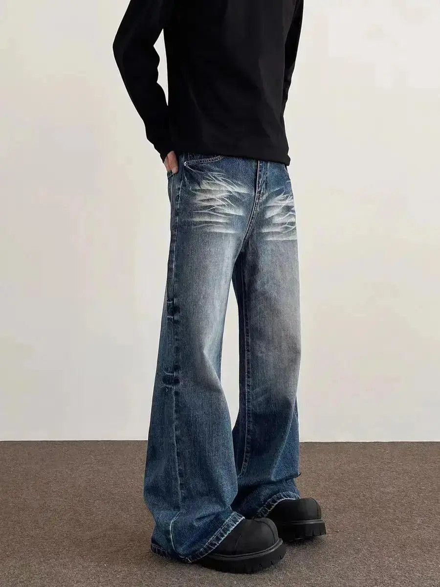 Japanese Brand High street style washed and distressed micro flared jeans Size US 32 / EU 48 - 3 Thumbnail