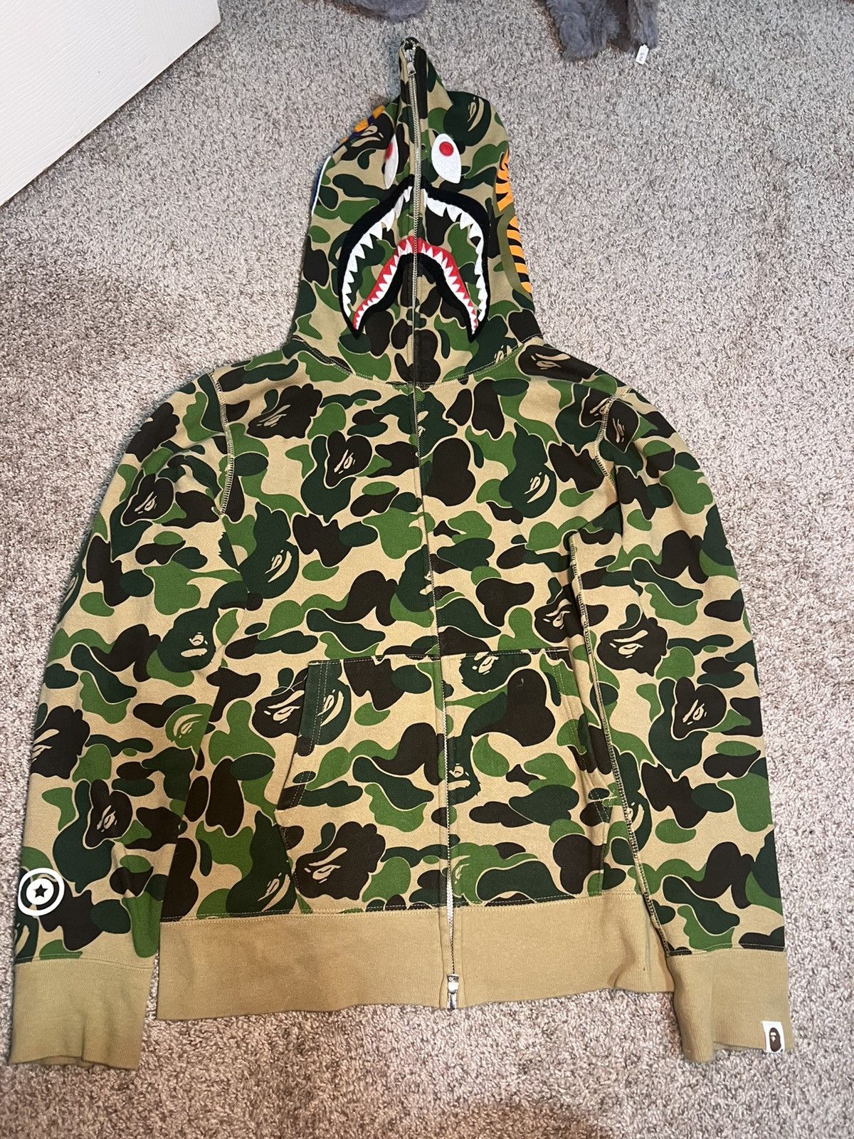 Bape BAPE ABC CAMO CRAZY SHARK FULL ZIP HOODIE | Grailed