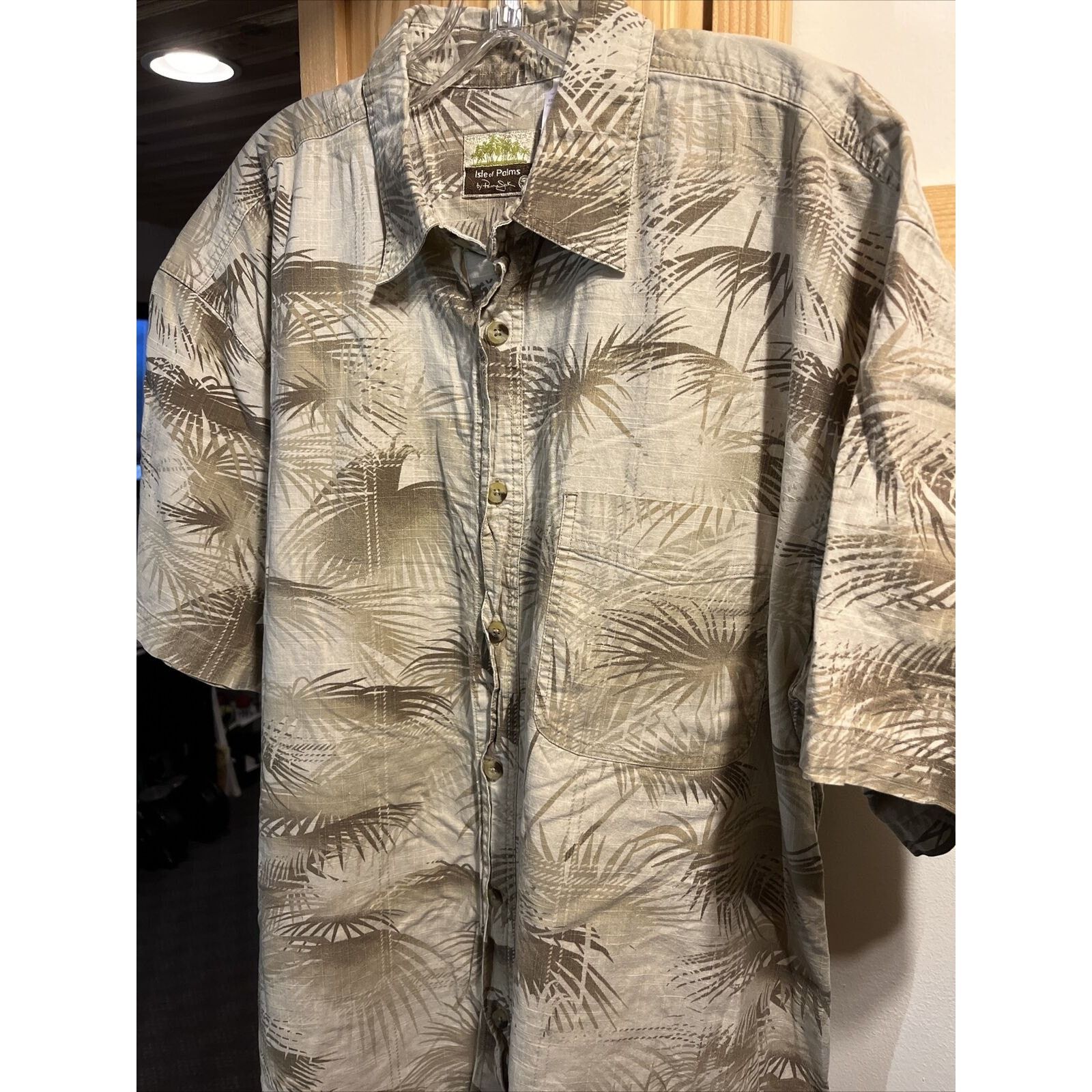 Panama Jack Isle Of Palms Men’s XL Beige Floral Hawaiian SS Cotton Shirt Size US XL / EU 56 / 4 - 7 Thumbnail