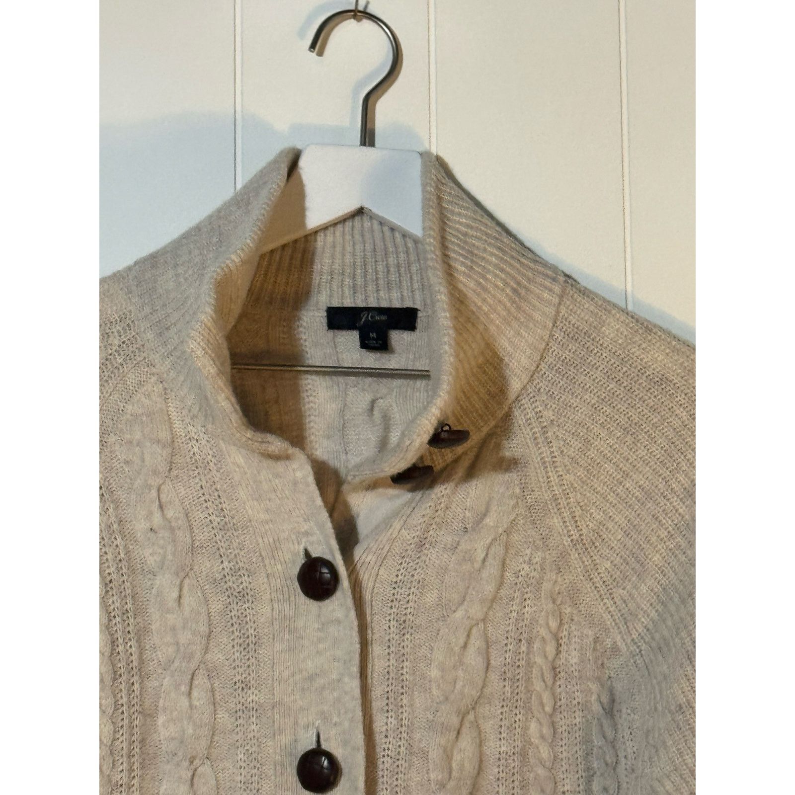 J.Crew J. Crew Cable Knit Button Front Cardigan Sweater - Medium Size M / US 6-8 / IT 42-44 - 3 Thumbnail