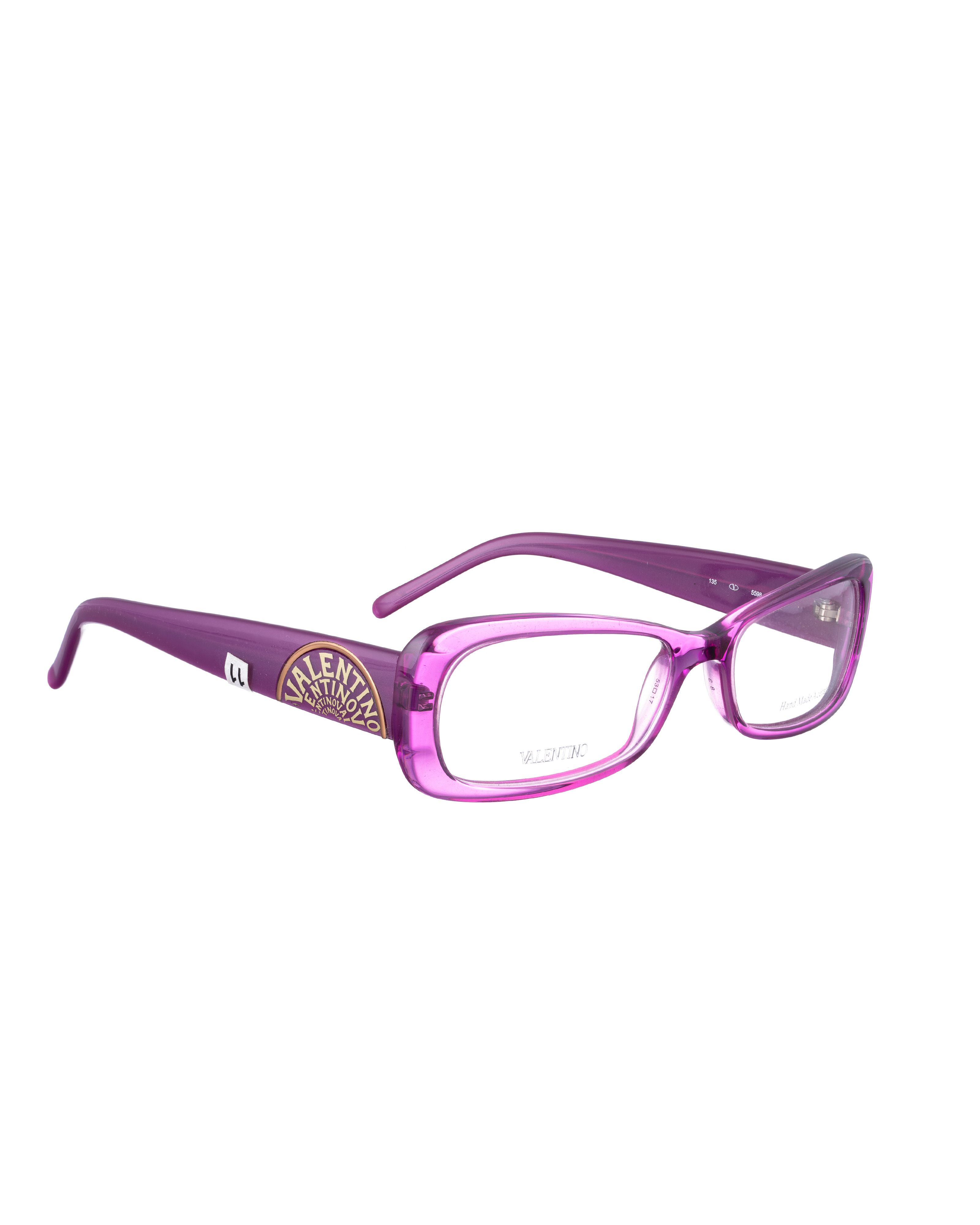 Valentino Valentino '90s Violet Magenta Clear Plastic Glasses Size ONE SIZE - 1 Thumbnail
