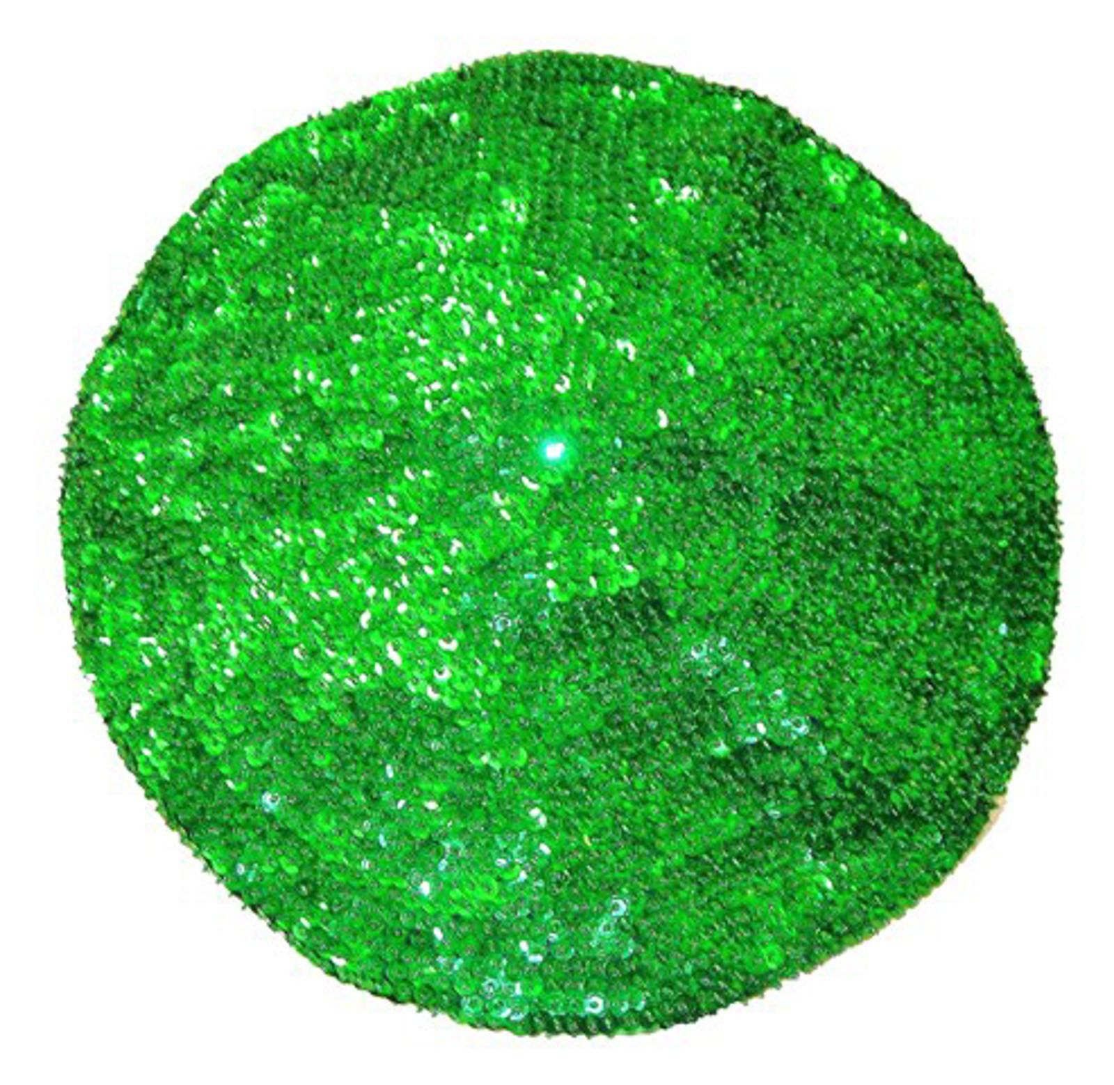 Designer Sequin Beret Style Cap Emerald Green Size ONE SIZE - 1 Preview