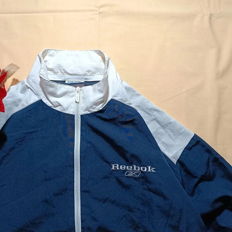 Reebok Vintage 00s Reebok Tracksuit Jacket Full Zip White Blue XL Size US XL / EU 56 / 4 - 4 Thumbnail