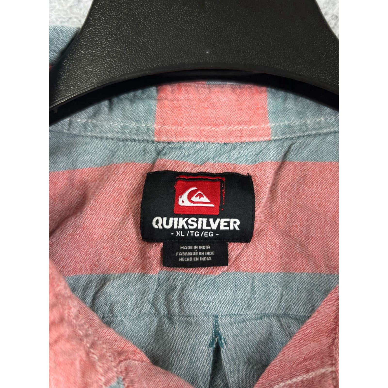 Quiksilver Quiksilver Shirt Mens XL Green Stripe Button-Up Cotton Slim Fit Size US XL / EU 56 / 4 - 3 Thumbnail