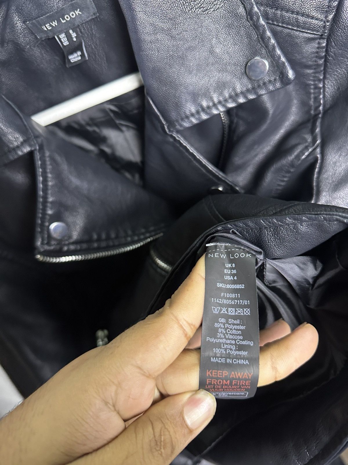 New Look Leather Biker Jacket Size US S / EU 44-46 / 1 - 6 Thumbnail
