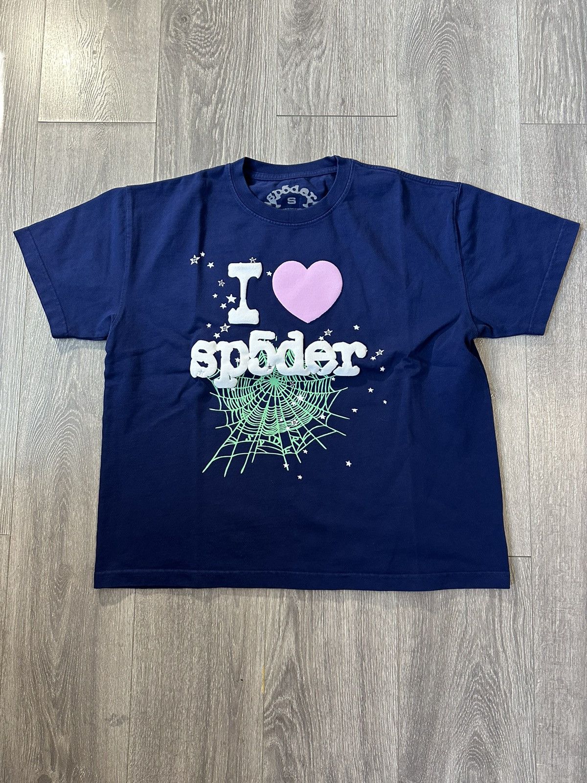 Image of Spider Worldwide Sp5Der Souvenir Tee in Navy, Men's (Size Small)