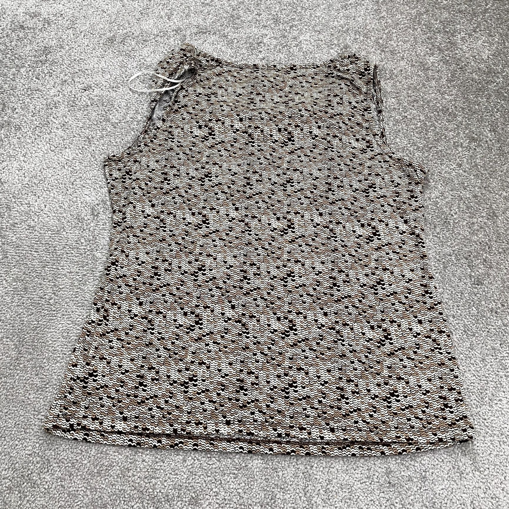 Charter Club Charter Club Blouse Shirt Womens Large Multicolor Geometric Sleeveless Cowl Neck Knit Stretch Casual Everyday Size L / US 10 / IT 46 - 2 Thumbnail