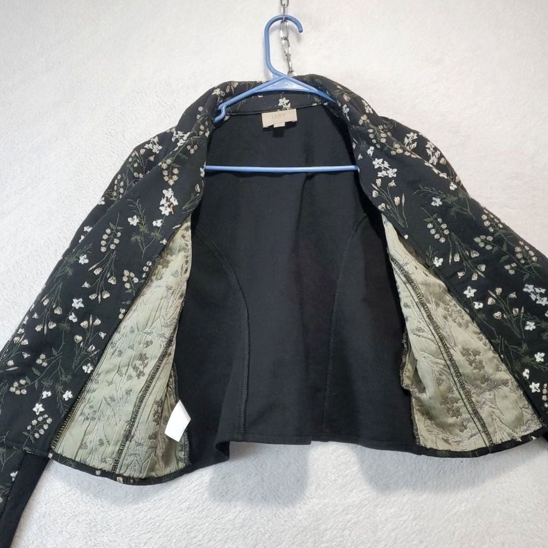 Loft Loft Outlet Blazer Women Black Green Floral Full Zip Denim Cotton Mid-Length Size 2 Style Blazer Regular Long Sleeve Office Casual Womens Size XS / US 0-2 / IT 36-38 - 6 Thumbnail