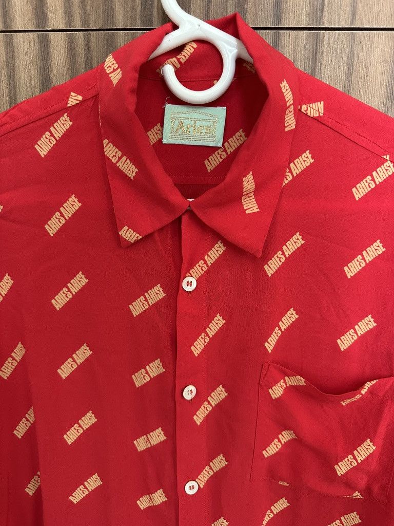 Aries Aries Arise All-Over Logo Red Bowling Shirt Size US S / EU 44-46 / 1 - 8 Thumbnail