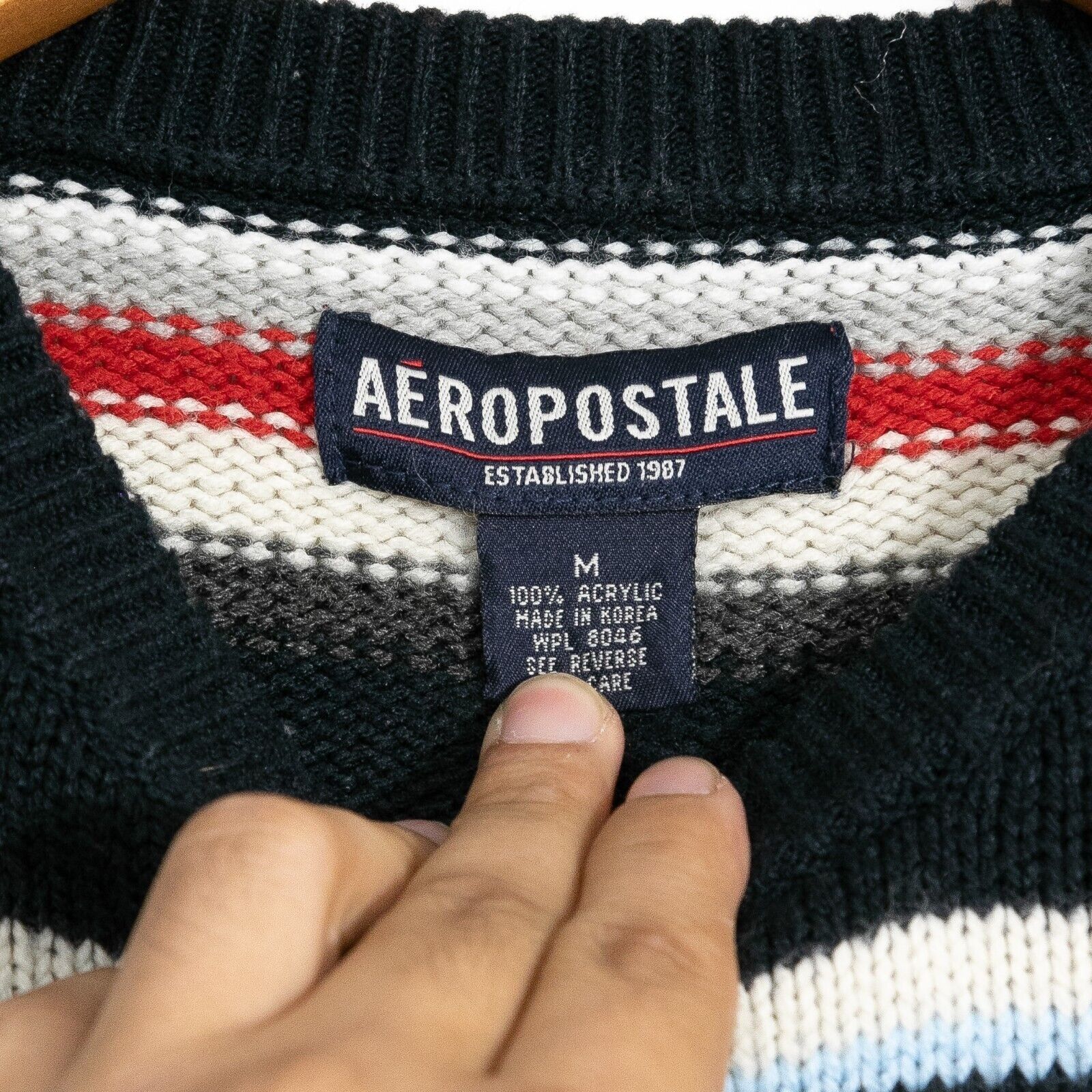 Aeropostale × Vintage Vintage Aeropostale Striped Sweater Mens Medium - Distressed Size US M / EU 48-50 / 2 - 3 Thumbnail