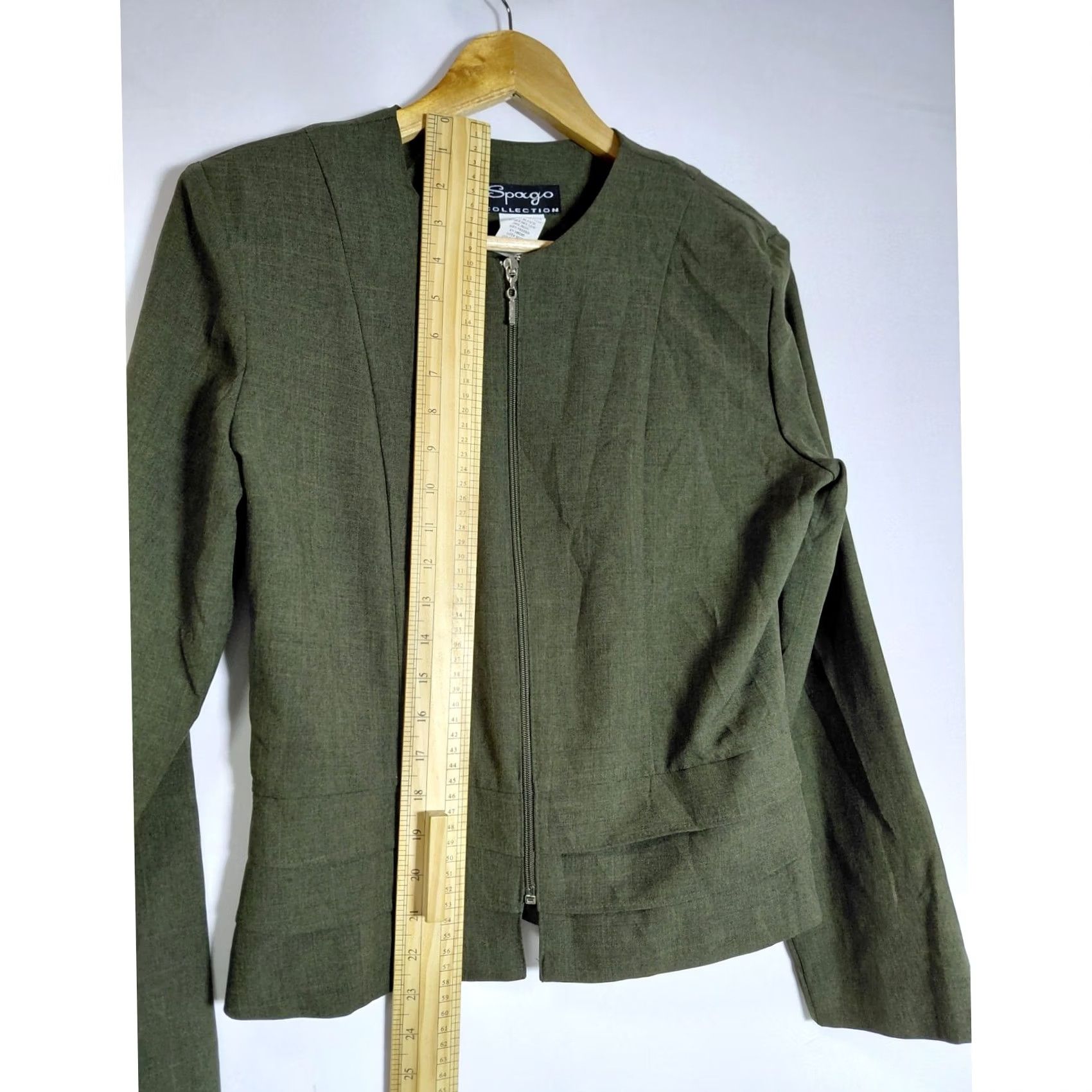 Olive Spago COLLECTION Jacket Olive Green Solid Long Sleeve Women Size 6 Size M / US 6-8 / IT 42-44 - 6 Thumbnail