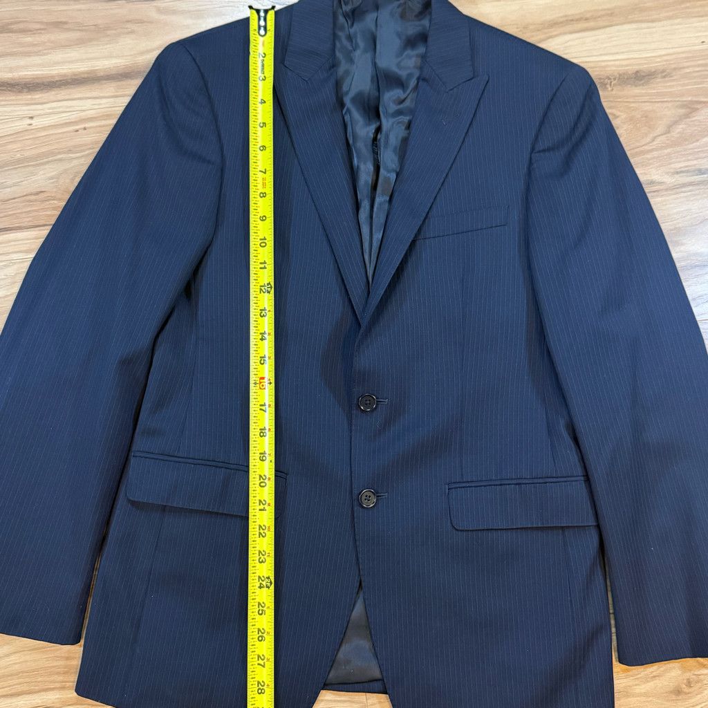 Z Brand Bruno Piattelli Men’s 38R Navy Pinstripe Wool Blazer Size 38R - 6 Thumbnail