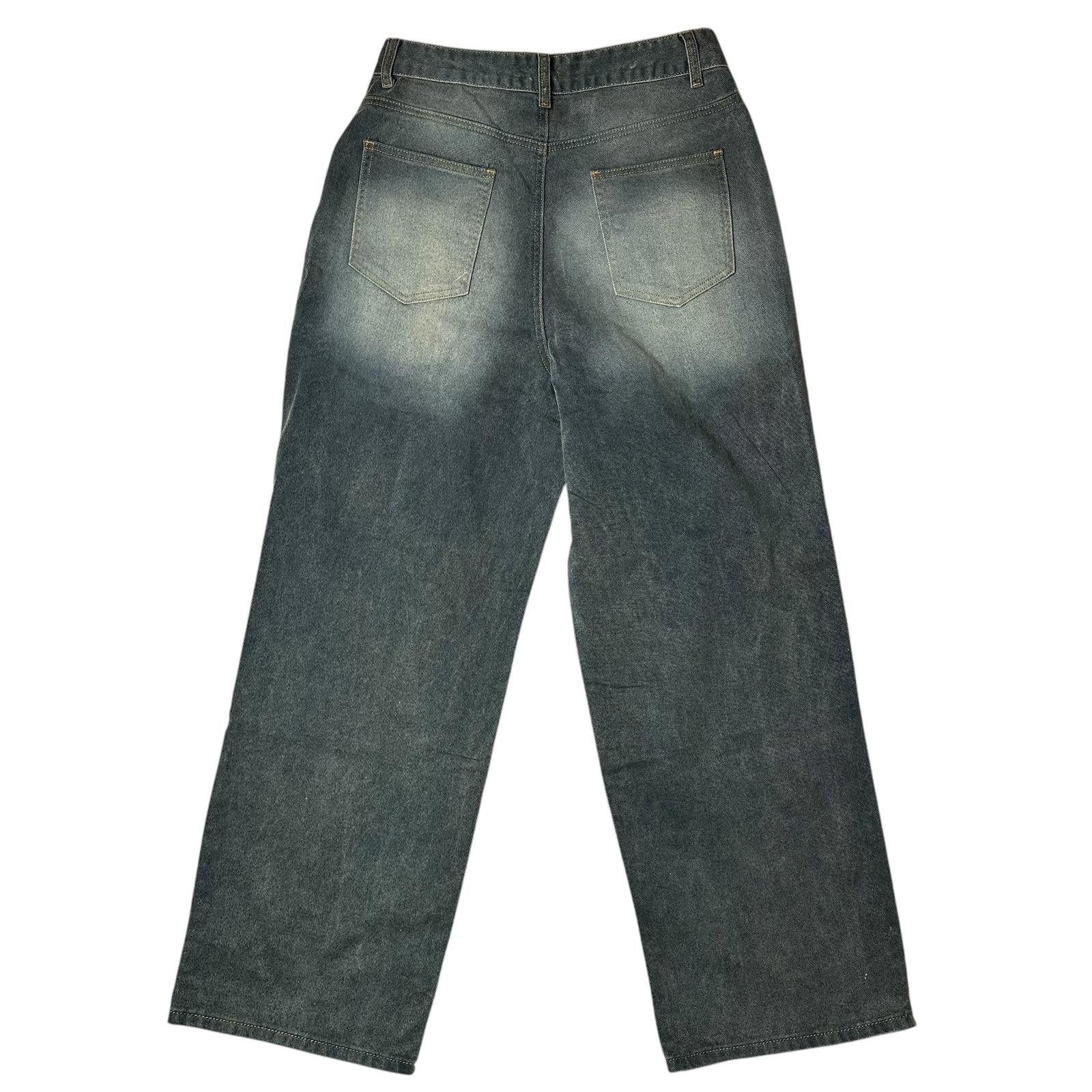 Designer NEW POL Wide Leg Distressed Jeans Vintage Wash Women’s S Size 28" / US 6 / IT 42 - 2 Thumbnail