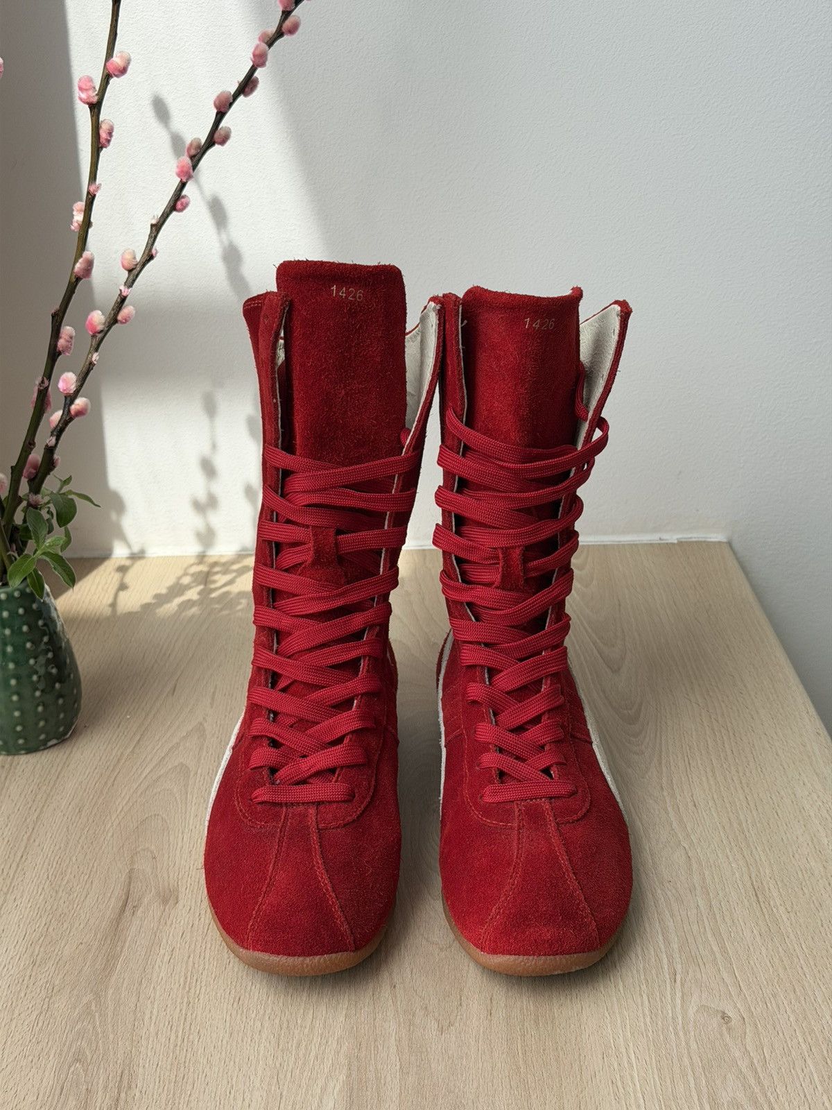 Puma Retro Puma Suede Red Boxing Lace up Boots Size US 9 / IT 39 - 2 Thumbnail