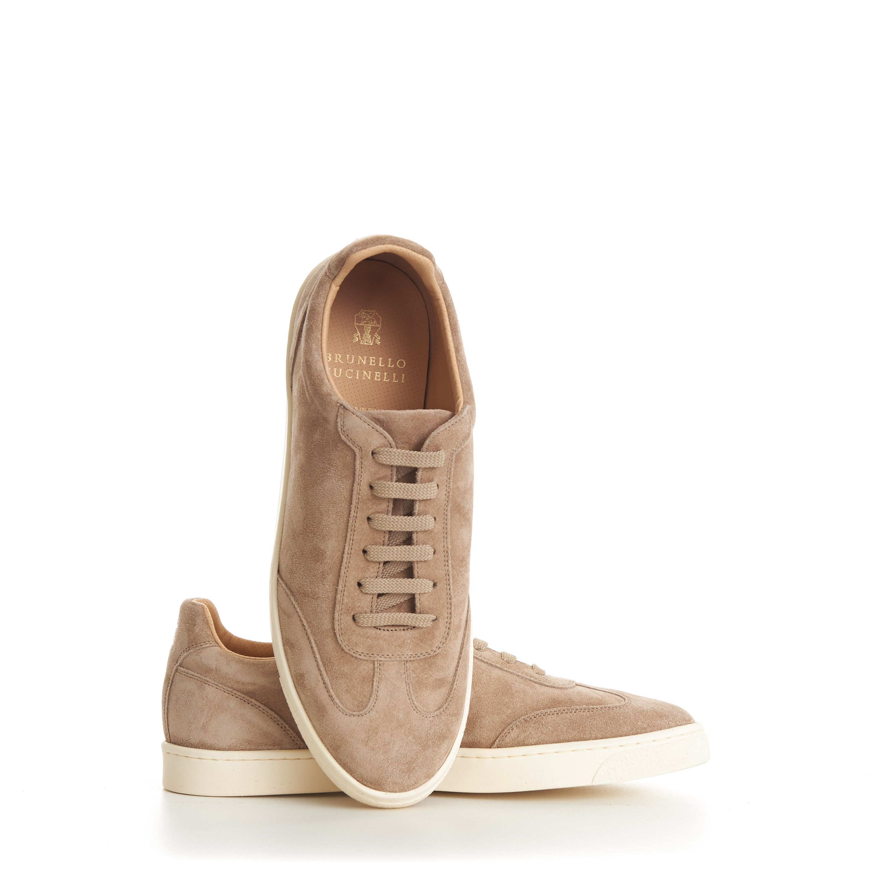 Brunello Cucinelli Light Brown Suede Sneakers - Natural Rubber Sole Size US 8.5 / EU 41-42 - 11 Thumbnail