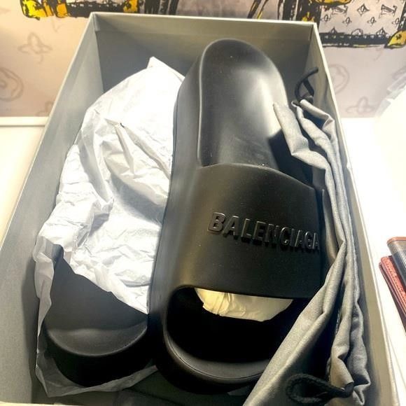 Balenciaga New Balenciaga WOMEN'S CHUNKY SLIDE SANDAL IN BLACK rubber S Size US 10.5 / IT 40.5 - 7 Thumbnail