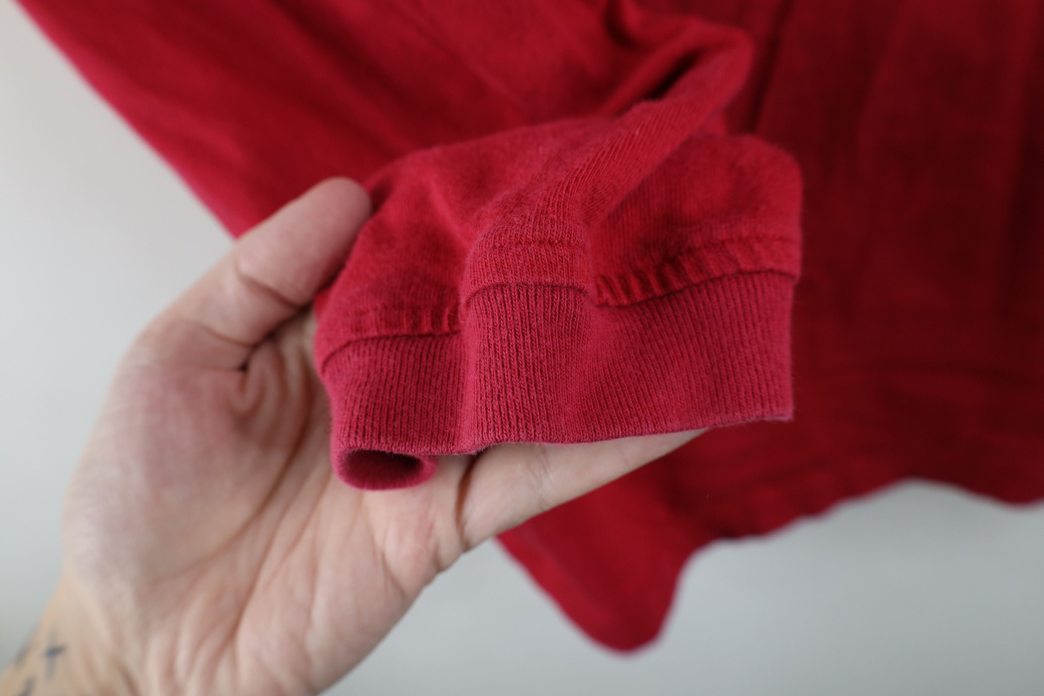 Esprit Vintage 90s Esprit Spell Out Baggy Hoodie T-Shirt Red USA Size M / US 6-8 / IT 42-44 - 6 Thumbnail