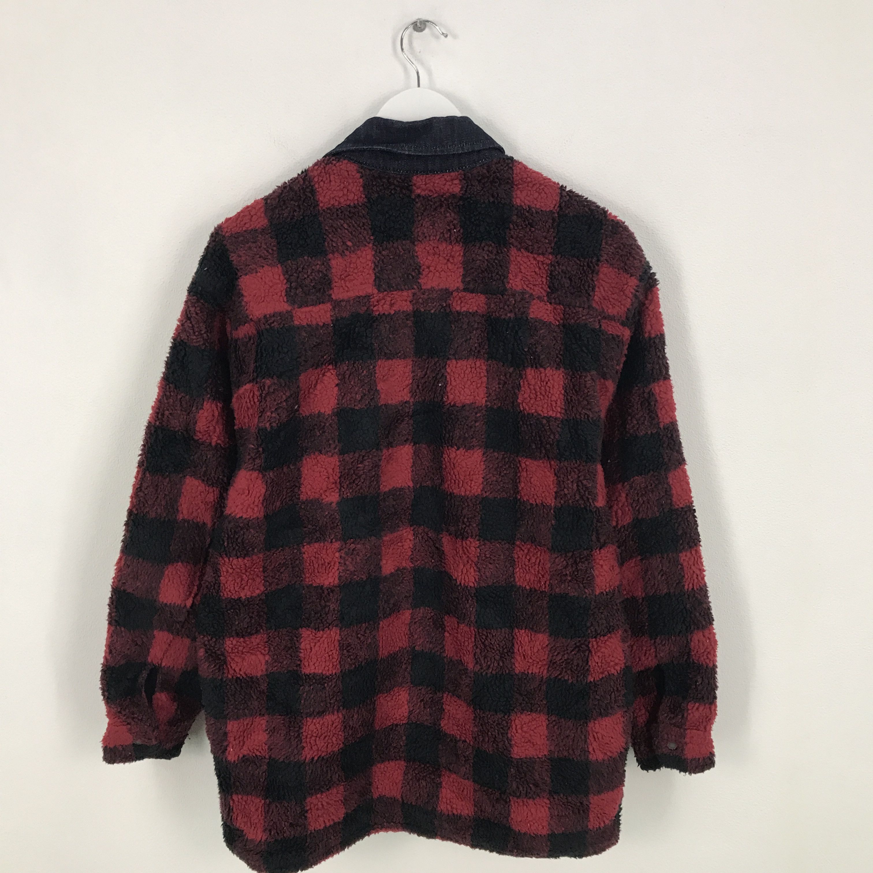 Japanese Brand × Levi's Rare Levis fleece snap button red flannel design jacket Size US S / EU 44-46 / 1 - 4 Thumbnail