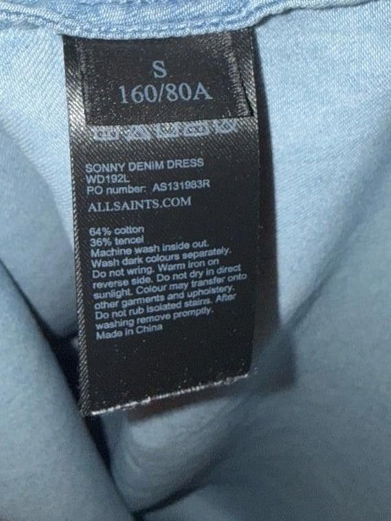 Allsaints All Saints denim tie-waist dress, knee-length, size small Size S / US 4 / IT 40 - 7 Thumbnail