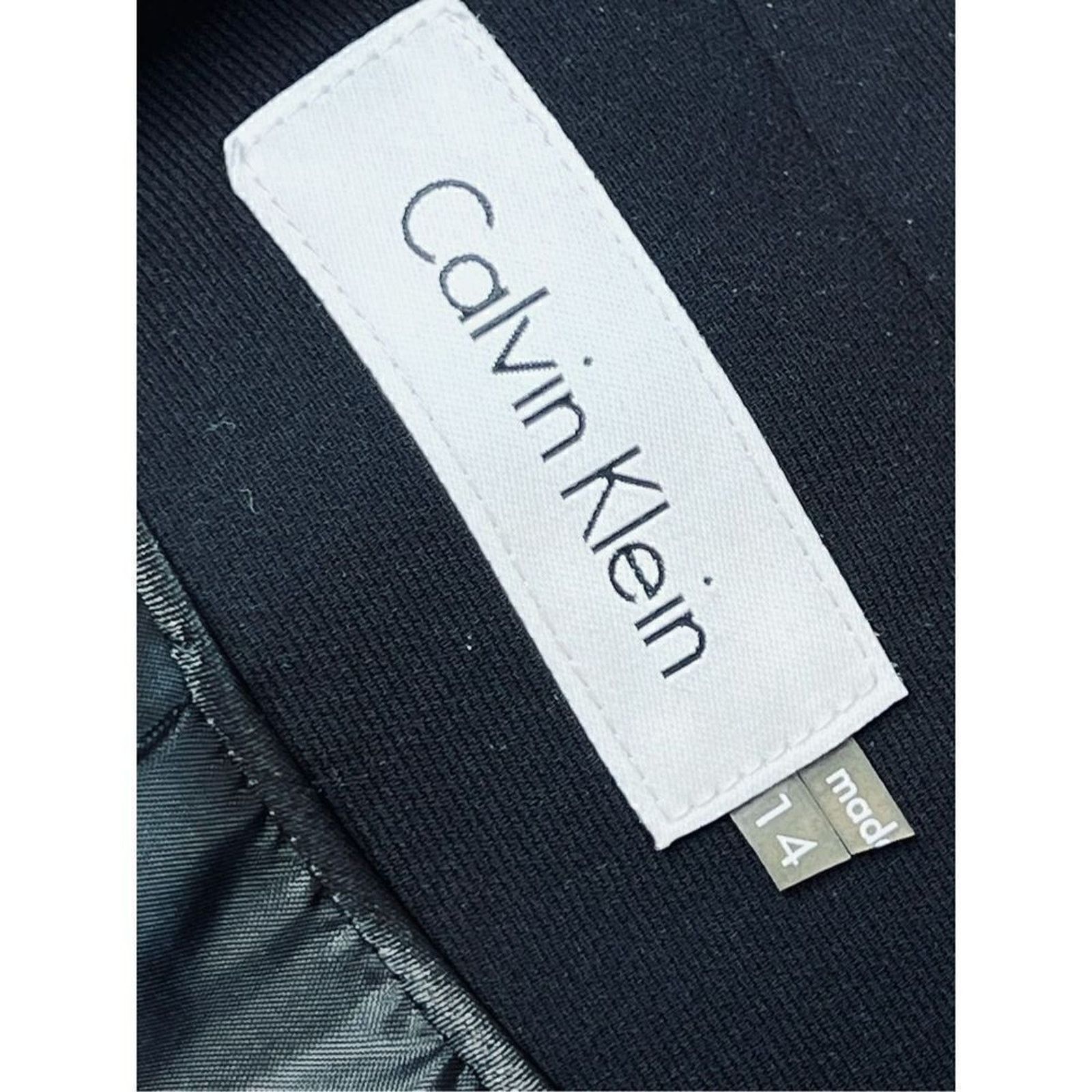 Calvin Klein Calvin Klein Tailored Satin Lapel Crepe Black Blazer 14 Size XL / US 12-14 / IT 48-50 - 5 Thumbnail