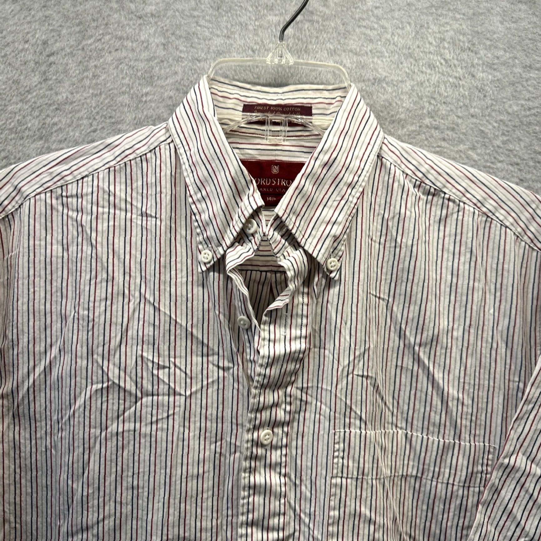 Nordstrom VINTAGE Nordstrom Shirt Mens Button-Up White Striped 15.5 14.5 Small Cotton Casual Size US L / EU 52-54 / 3 - 2 Thumbnail