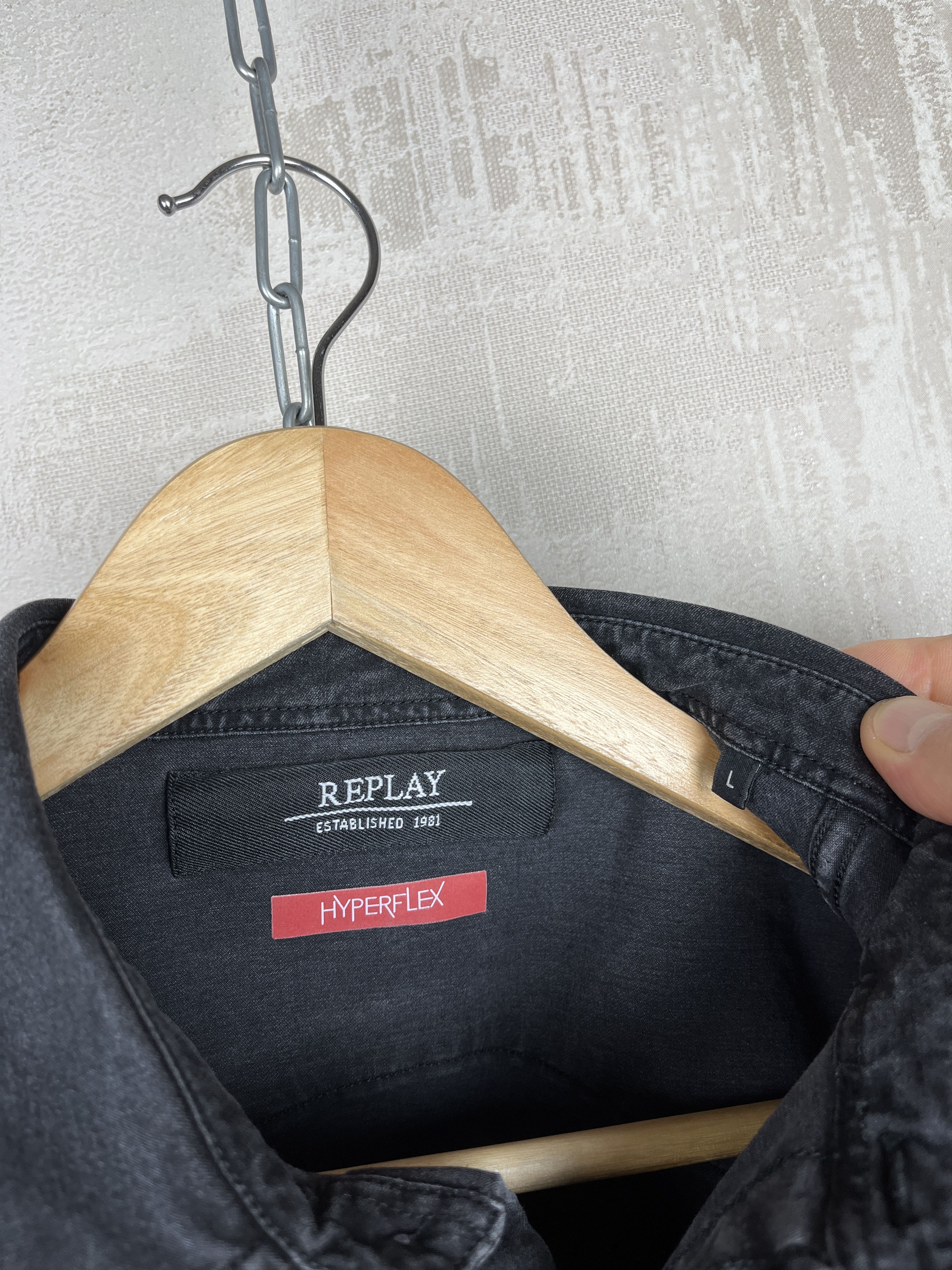 Replay Replay Hyperflex Western Pearl Snap Denim Shirt Slim Fit Size US M / EU 48-50 / 2 - 5 Thumbnail