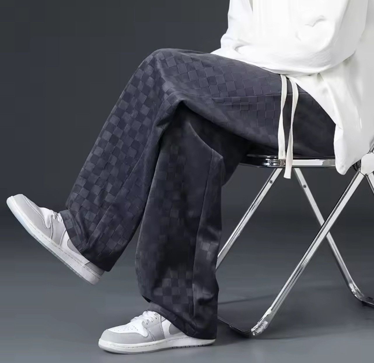 Japanese Brand 🔥 Checkered Wide Leg SweatPants Size US 32 / EU 48 - 3 Thumbnail