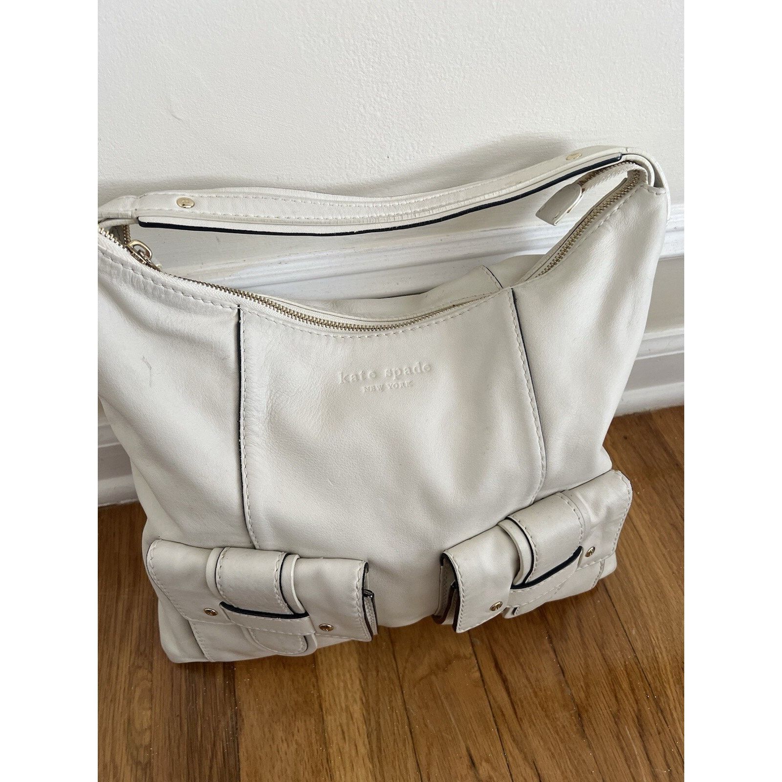 Kate Spade Kate Spade Hobo Tote Warm White ivory Leather B000490 Size ONE SIZE - 9 Thumbnail