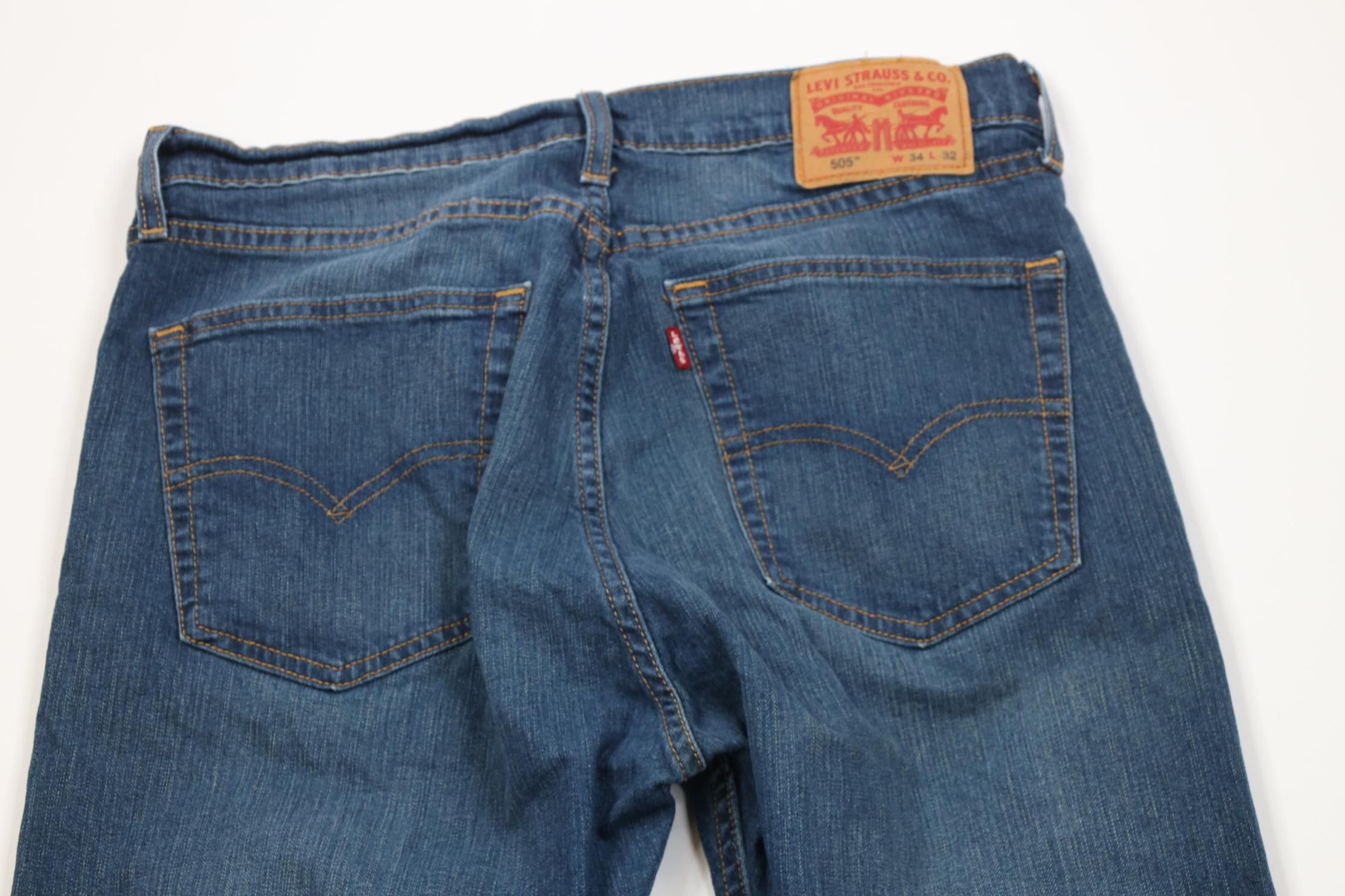 Levi's Vintage Y2K Levis 505 Stretch Regular Straight Leg Jeans Size US 34 / EU 50 - 11 Thumbnail