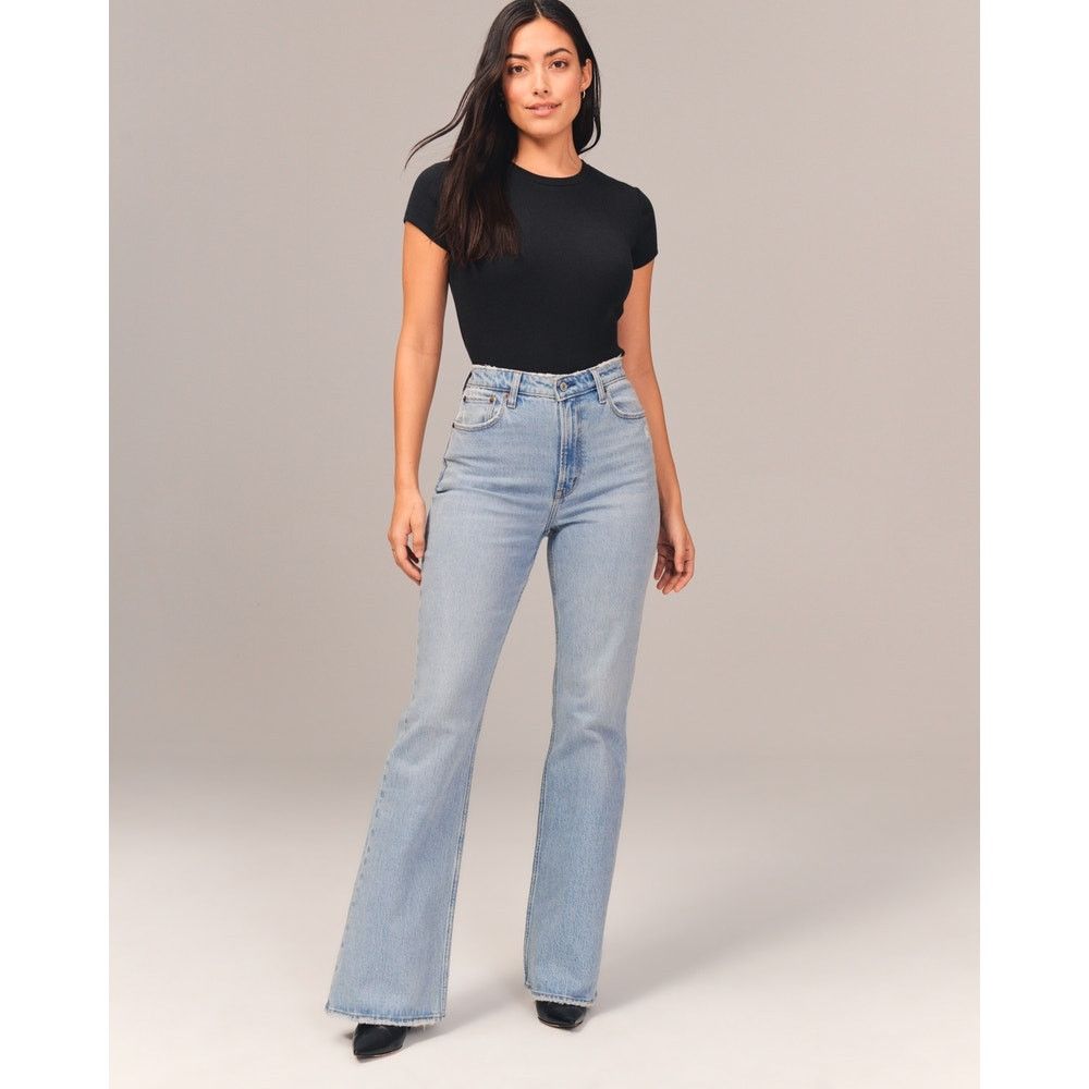Abercrombie & Fitch A&F The Flare Ultra High Rise Jeans Size 33/16 Short Size 36" / US 14 / IT 50 - 3 Thumbnail