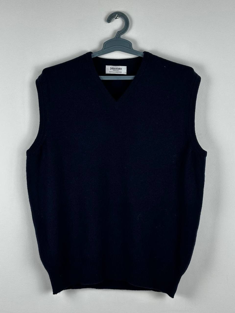 Johnstons Of Elgin Johnstons Of Elgin Navy Wool Sweater Vest Size US L / EU 52-54 / 3 - 2 Thumbnail