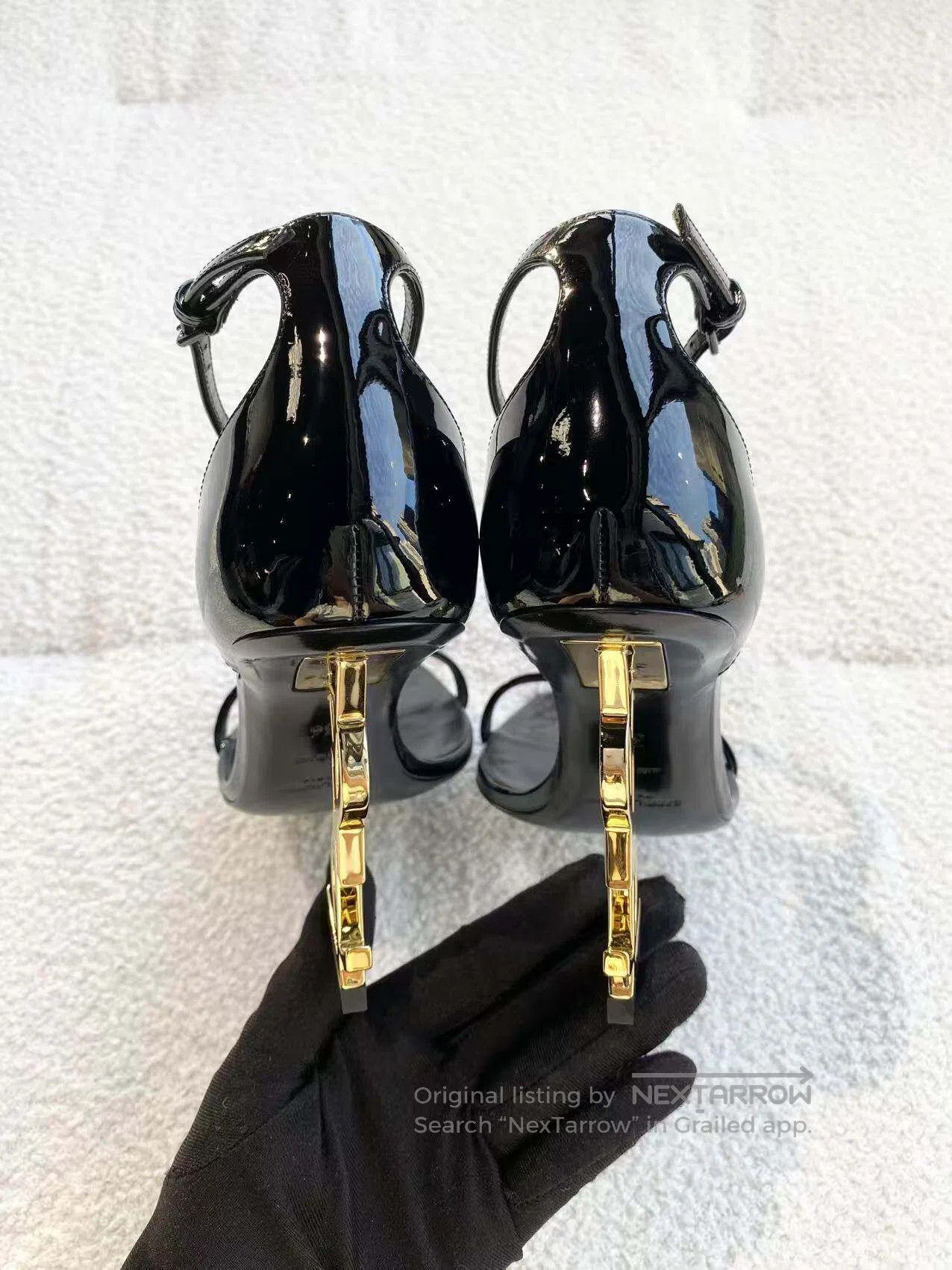 Saint Laurent Paris Saint Laurent Paris patent leather gold heels| Size US 5.5 / IT 35.5 - 6 Thumbnail