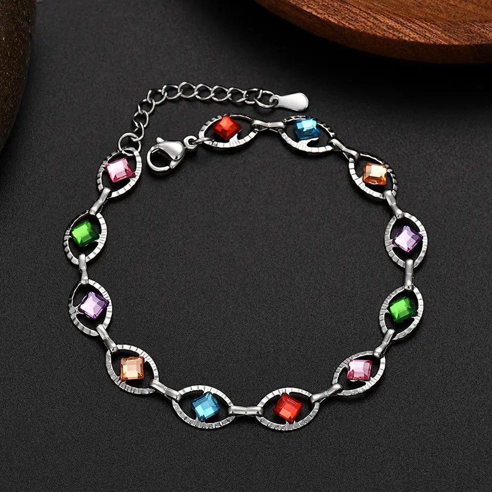Jewelry Shiny Colorful Crystal Bracelet Size ONE SIZE - 3 Thumbnail