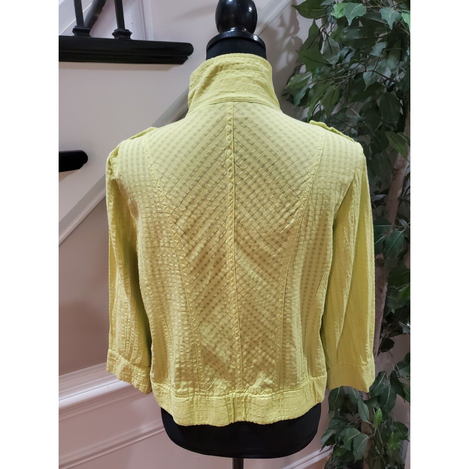 Chicos Chico's Long Sleeve Mock Neck Button Jacket Size 1 (Medium) Size M / US 6-8 / IT 42-44 - 7 Thumbnail