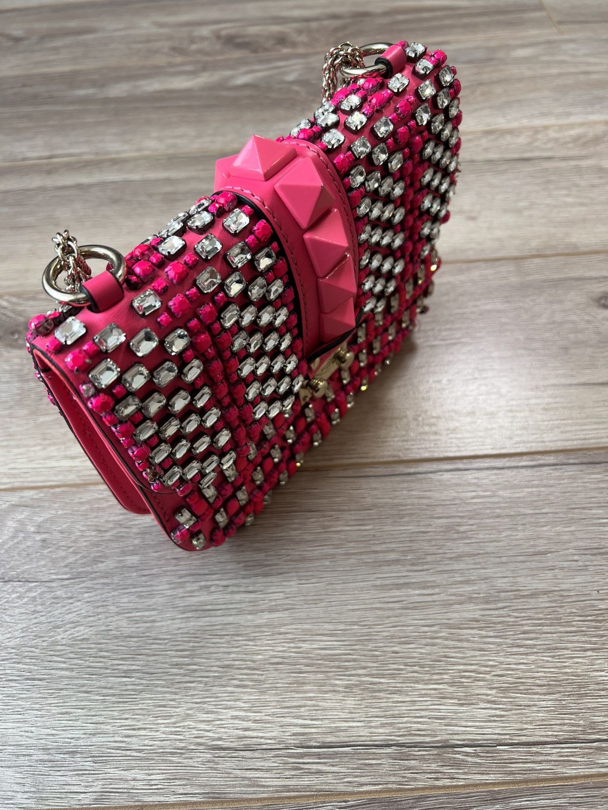 Valentino Valentino Garavani Rockstud Spike Crystal Shoulder Bag Size ONE SIZE - 13 Thumbnail