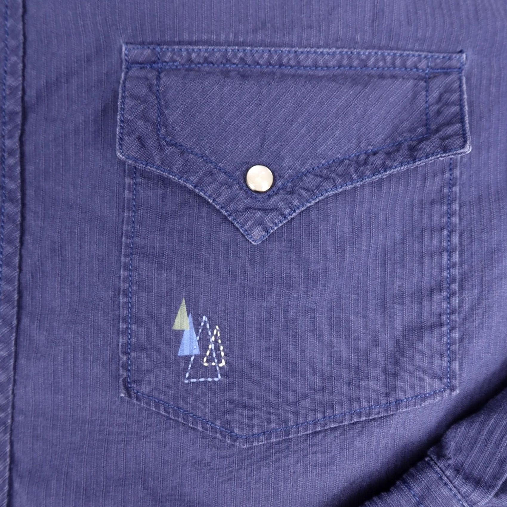 The North Face The North Face Shirt Mens XL Blue Snap Mountain Western Long Sleeve Embroidered Size US XL / EU 56 / 4 - 7 Thumbnail