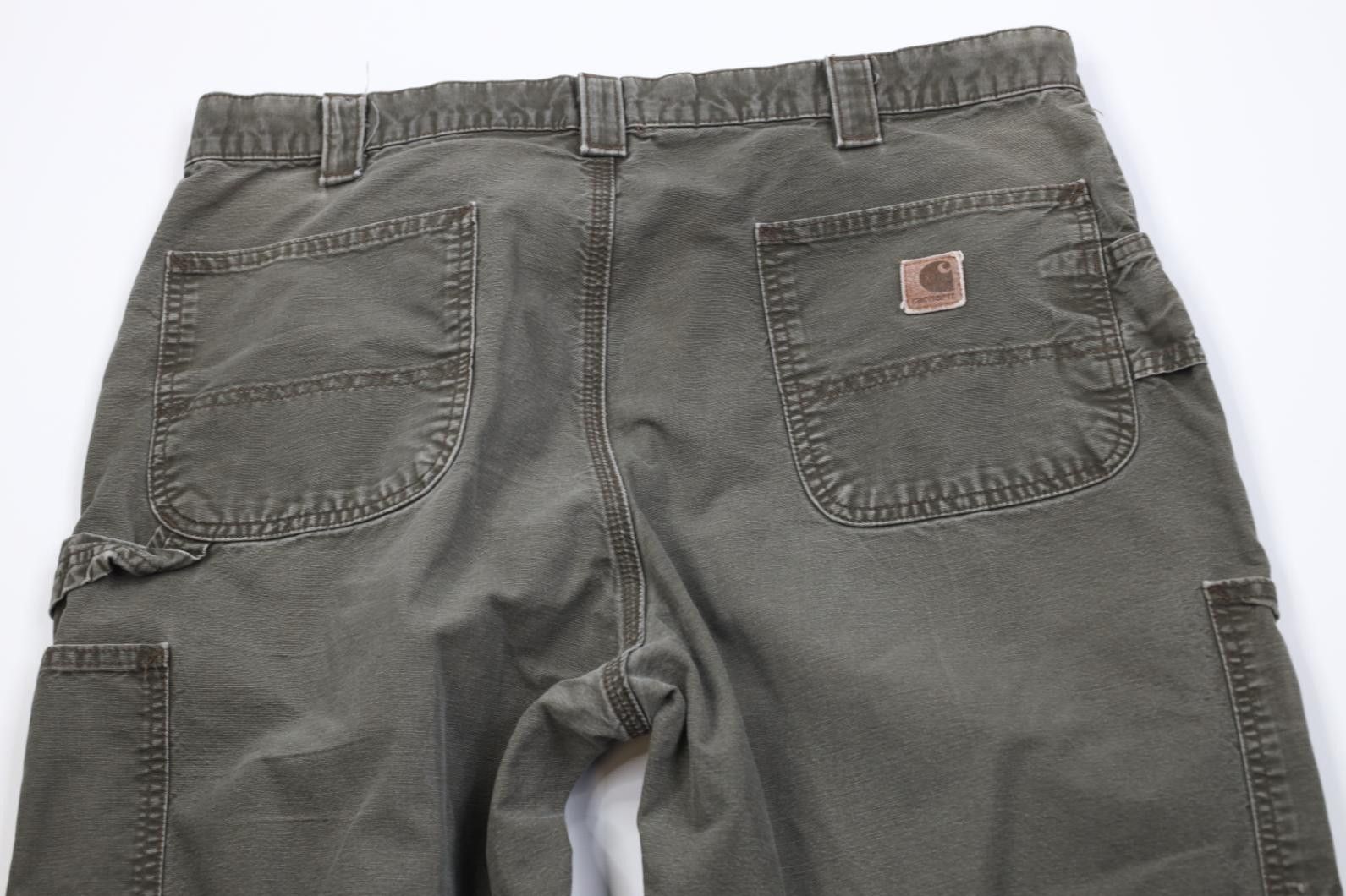 Carhartt Vintage Y2K Carhartt Wide Leg Dungaree Pants Olive Green Size US 38 / EU 54 - 10 Thumbnail