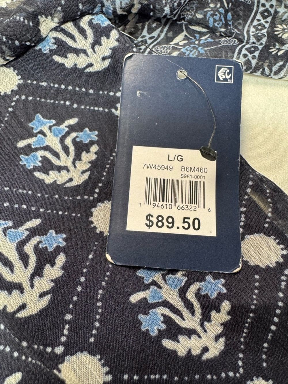 Lucky Brand NWT New $89 Lucky Brand Long Sleeves Notch Neck Border Prin Size L / US 10 / IT 46 - 5 Thumbnail