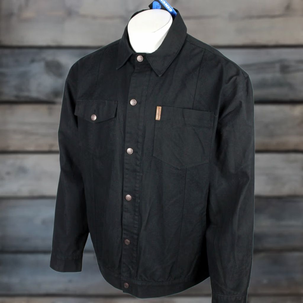 Vintage VINTAGE Cinch Men's Jacket? Canvas Solid Snap Lined XL Black MWJ1598001 Size US XL / EU 56 / 4 - 1 Thumbnail